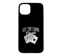 Custodia per iPhone 15 Plus Lasciate che le carte decidano divertente gioco di carte per un giocatore di Baccarat
