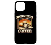 Custodia per iPhone 15 Plus Le mattine sono per il caffè Caffeina vintage al tramonto