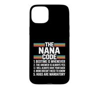 Custodia per iPhone 15 Plus Le regole divertenti del codice Nana per nipoti e Nana Love