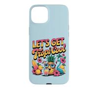 Custodia per iPhone 15 Plus Let's Get Tropi-Cool Flamingo Ananas Beach Graphic