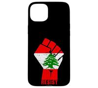 Custodia per iPhone 15 Plus Libano Resistere Pugno Bandiera Libanese Rivoluzione Prova Marzo
