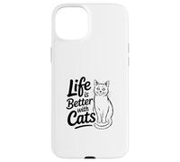 Custodia per iPhone 15 Plus Life Goal Pet More Cats