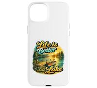 Custodia per iPhone 15 Plus Life Is Better At The Lake Sunset Canoe Nature Vibes Graphic