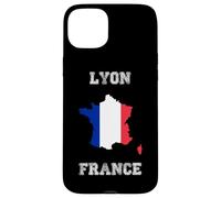 Custodia per iPhone 15 Plus Lione Francia Vintage Bandiera Francia Mappa Design
