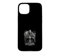 Custodia per iPhone 15 Plus Live Hard - Fustella con spada vichinga, design norreno