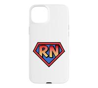 Custodia per iPhone 15 Plus Logo RN supereroe, eroe infermiera registrata, costume di Halloween