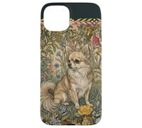 Custodia per iPhone 15 Plus Longhaired Fawn Chihuahua in un vecchio giardino inglese