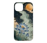 Custodia per iPhone 15 Plus Loto blu sotto un cielo pieno di stelle
