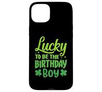 Custodia per iPhone 15 Plus Lucky to Be the Birthday Boy Shamrock St Patrick's Day Boys