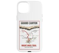 Custodia per iPhone 15 Plus Luminoso Angelo Trail Vintage Mappa Grand Canyon South Rim Az