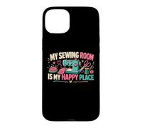 Custodia per iPhone 15 Plus Macchina da cucire divertente My Sewing Room Is My Happy Place