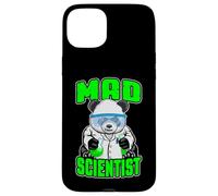 Custodia per iPhone 15 Plus Mad Scientist Panda Bear, divertente animale, fanatico della scienza STEM