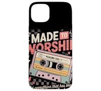 Custodia per iPhone 15 Plus Made To Worship Psalm 150:1 Cassetta Retrò Lode Cristiana