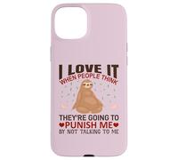 Custodia per iPhone 15 Plus Maglietta con scritta in inglese "I Love It When People Think Sloths Lover", idea regalo
