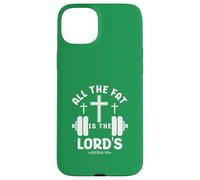 Custodia per iPhone 15 Plus Manubrio All The Fat Is The Lord's Funny Christian Gym Lover