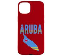 Custodia per iPhone 15 Plus Mappa di Aruba Bandiera Colori Isola Caraibi Orgoglio
