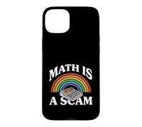 Custodia per iPhone 15 Plus Math Is A Scam Retro Rainbow Exploding Calculator Sarcasm