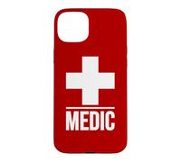 Custodia per iPhone 15 Plus Medic Cross First Aid First Responder Uniforme Tee