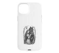 Custodia per iPhone 15 Plus Medieval Maiden Horse Gothic Fantasy Sword Moon Design