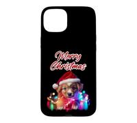 Custodia per iPhone 15 Plus Merry Christmas Puppy - Winter Holiday Dog Graphic