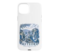 Custodia per iPhone 15 Plus Meteora Grecia Monastero Vintage Viaggi Paesaggio Arte