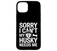 Custodia per iPhone 15 Plus Mi dispiace non posso il mio husky ha bisogno di me amante degli husky