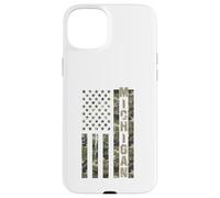 Custodia per iPhone 15 Plus Michigan United States Distressed Camo w US Flag