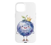 Custodia per iPhone 15 Plus Mirtillo con Cuore Grafico Cuore Simbolo Acquerello