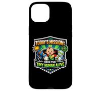 Custodia per iPhone 15 Plus Missione Keep Tiny Human Alive Divertente Nuovo Genitore Mamma Papà Bambino