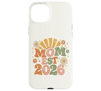 Custodia per iPhone 15 Plus Mom Est 2026 Groovy Retro Daisy Flower New Mom Mother's Day