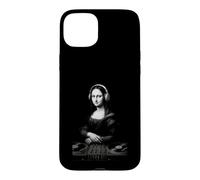Custodia per iPhone 15 Plus Mona Lisa DJ Cuffie Giradischi Mixer Musica Parodia Arte