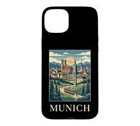 Custodia per iPhone 15 Plus Monaco Germania Bavarese Alpine City Travel Art