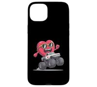 Custodia per iPhone 15 Plus Monster Truck Cuore 4 Ruote Offroad San Valentino
