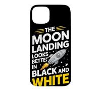 Custodia per iPhone 15 Plus Moon Landing Hoax Conspiracy Fake Cover-Up bufala lunare