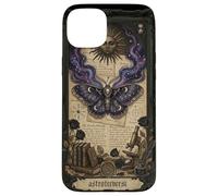 Custodia per iPhone 15 Plus Moth Sun Dark Gothic Crescent Moon Skull