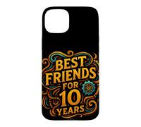 Custodia per iPhone 15 Plus Motivo con scritta in lingua tedesca "Beste Freunde seit 10 Jahren Freundschaft"