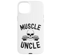 Custodia per iPhone 15 Plus Muscle zio palestra sollevamento pesi zio scheletro bilanciere