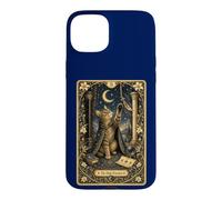 Custodia per iPhone 15 Plus Mystic Cat Tarocchi Card Art - Alta Sacerdotessa Felino