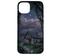 Custodia per iPhone 15 Plus Mystical Forest Cottage Dark Academia Cabina incantata