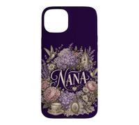 Custodia per iPhone 15 Plus Nana Floral Hummingbird Garden Nonna Lavanda Bloom