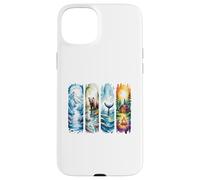 Custodia per iPhone 15 Plus Natura Wilderness Acquerello Scene Avventura