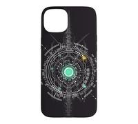 Custodia per iPhone 15 Plus Nave spaziale CPU Core Heart Geek Nerd Space UFO