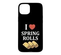 Custodia per iPhone 15 Plus Nem food funny simple quote I love spring rolls