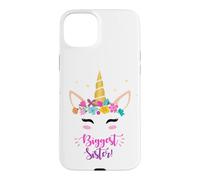 Custodia per iPhone 15 Plus New Baby Girls Biggest Sister Unicorn