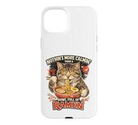 Custodia per iPhone 15 Plus Niente è più rilassante di una ciotola piena di ramen Funny Cat
