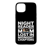 Custodia per iPhone 15 Plus Night Reader Mamma Perso Nei Capitoli Di Mezzanotte