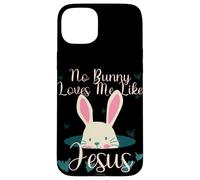 Custodia per iPhone 15 Plus No Bunny Loves Me Like Jesus - Costume da coniglietto pasquale per bambini