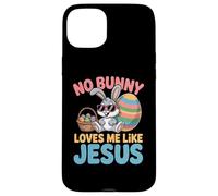 Custodia per iPhone 15 Plus No Bunny Loves Me Like Jesus Easter Christian Boys Kids Men