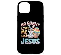 Custodia per iPhone 15 Plus No Bunny Loves Me Like Jesus Easter Christian Boys Kids Men