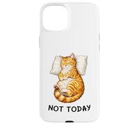 Custodia per iPhone 15 Plus Not Today Lazy Sleeping Orange Cat Meme Funny Morning Mood
